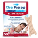 Clear Passage Nasal Strips Extra Strength, Tan, 50 Count | Works Instantly to Improve Sleep, Reduce Snoring, & Relieve Nasal Congestion Due to Colds & Allergies