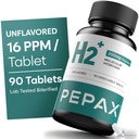 H2 Molecular Hydrogen Tablets with Magnesium,16 PPM, IHSA Certified | Rich in Antioxidants | Supports Vitality, Cellular Energy & Cognitive Function (90 Counts,Unflavored)