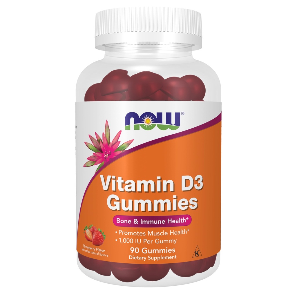 Now Supplements, Vitamin D3 Gummies, Bone and Immune Health*, 90 Gummies