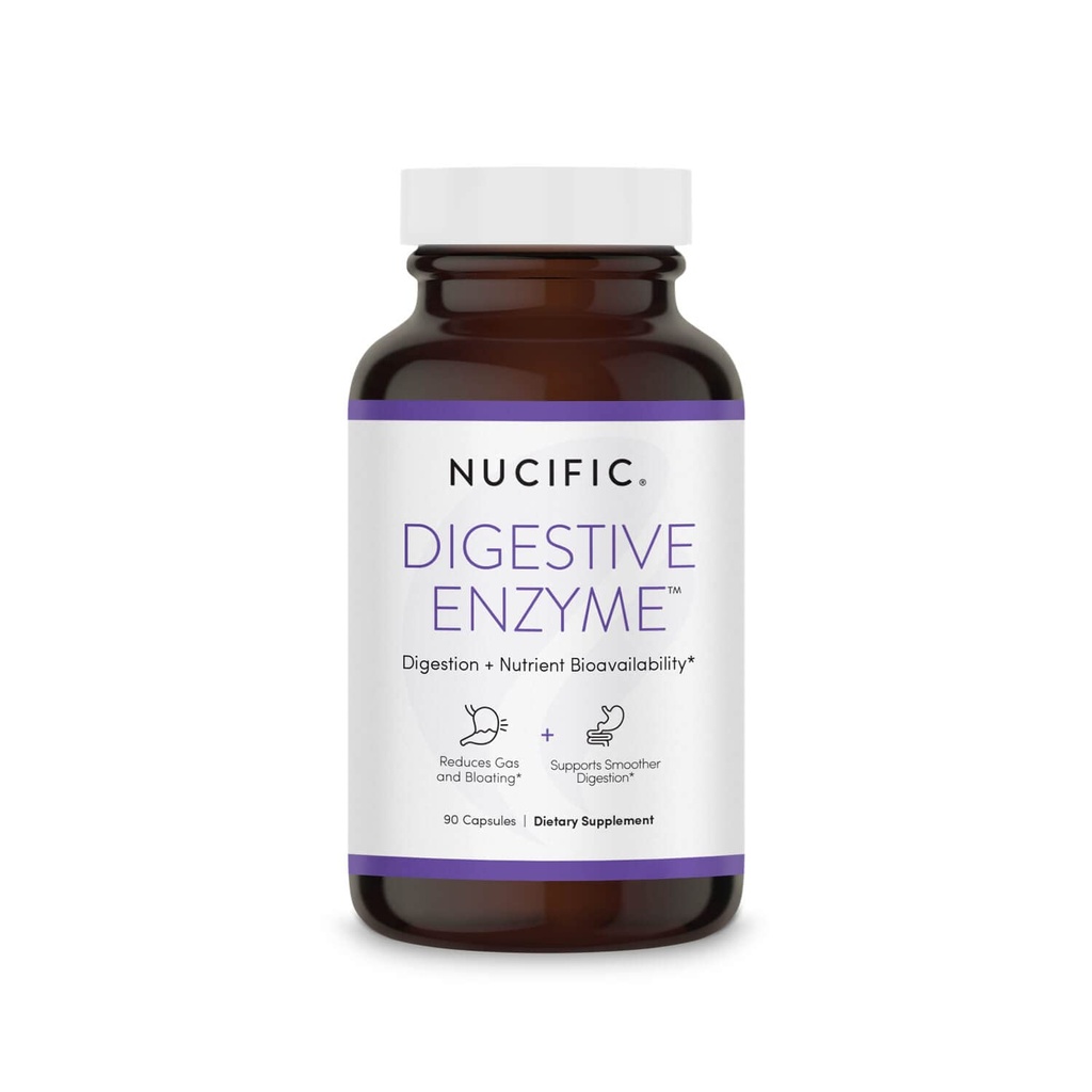 Nucific Digestief Enzyme Supplement ter ondersteuning van spijsvertering en Nutriënt Biobeschikbaarheid, 90 Tellen
