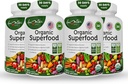 Organic Superfood Greens Fruits and Veggies Complex - Best Dietary Supplement with 14 Greens and 14 Fruits & Fruits with Alfalfa & Antioxidant Organic Ingredients Non-GMO 240 Capsules