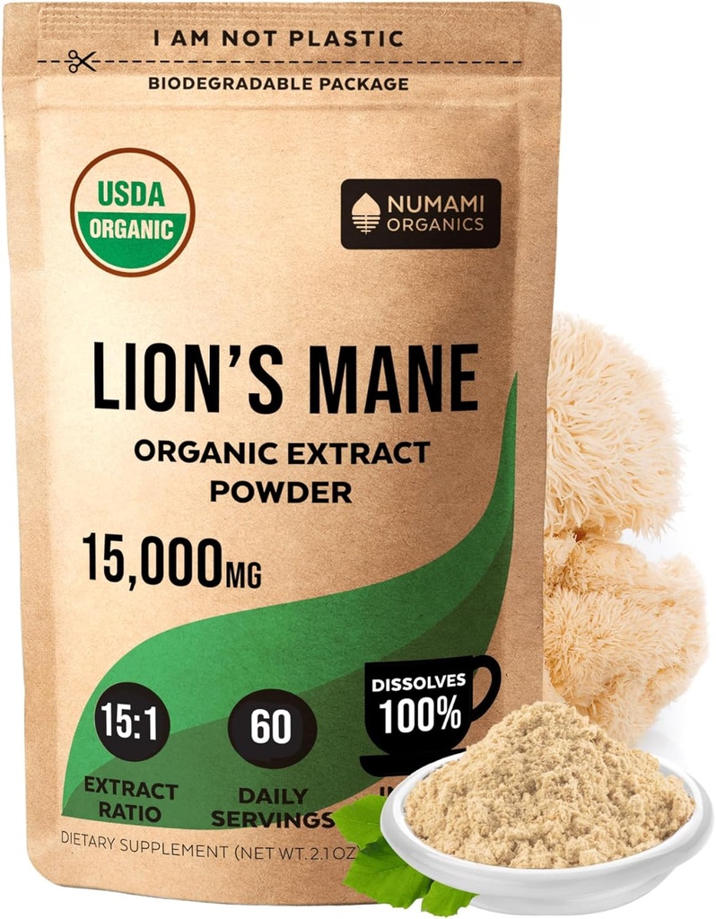 Numami Biologische Lions Mane Paddestoel Extract Poeder 