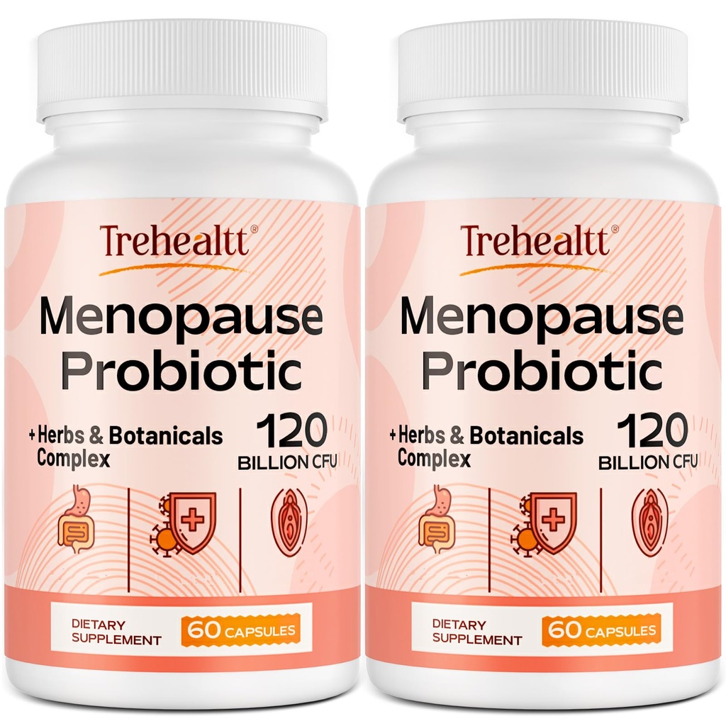 Menopauze supplementen voor vrouwen, 120 miljard CFU Probiotic, 13-in-1 Kruiden & Botanicals Complex, voor Hormone Menopauze, Hot Flashes, Night Sweats, Mood Swings, Slaapstoornissen, Veganistisch, 120 Caps