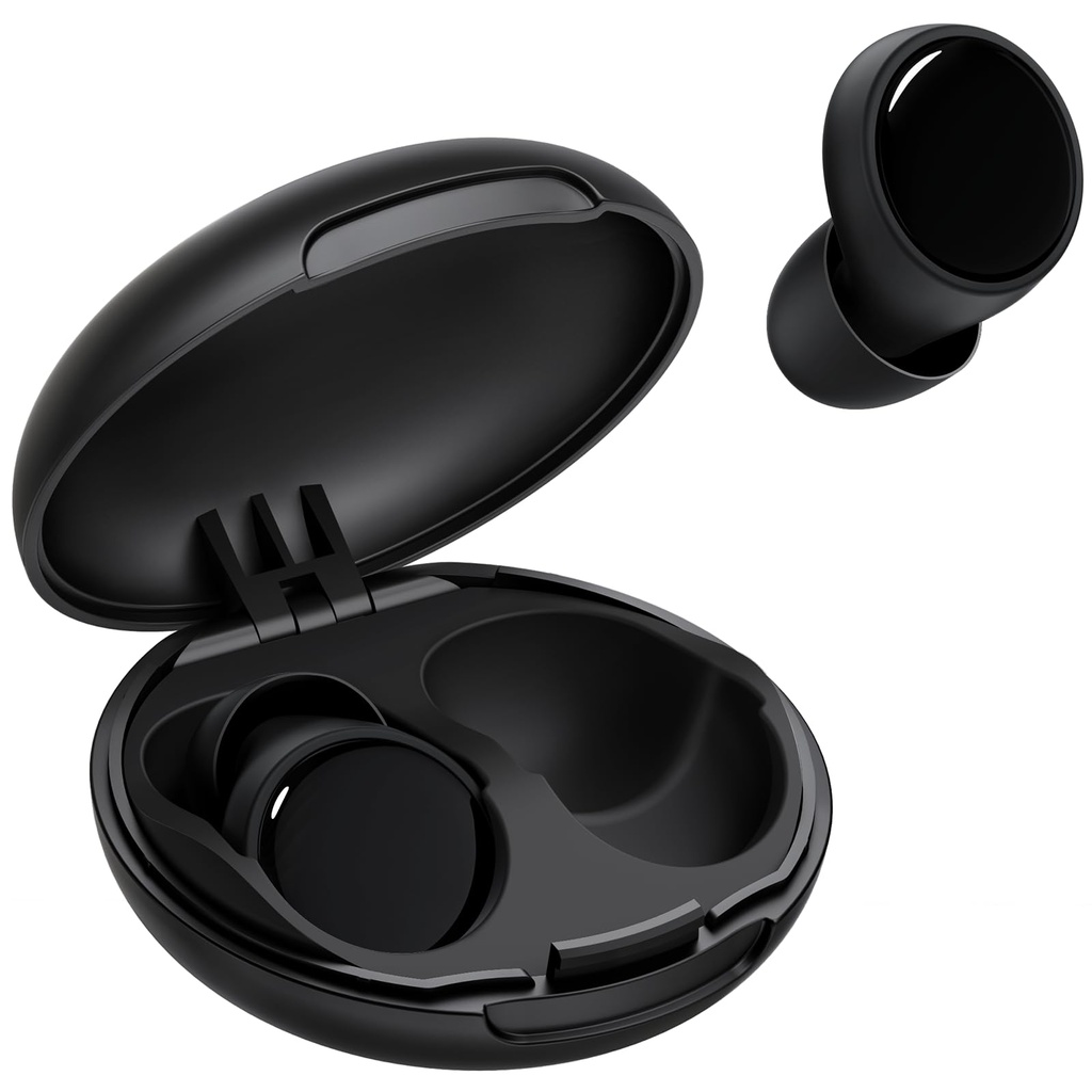 55dB Ear Plugs for Sleeping Noise Cancelling, Noise Reduction Earplugs for Sleep, Snoring, Side Sleepers, Reusable Hearing Protection Ear Plugs for Concerts, Airplane, Silicone Sleep Earplugs (Black)