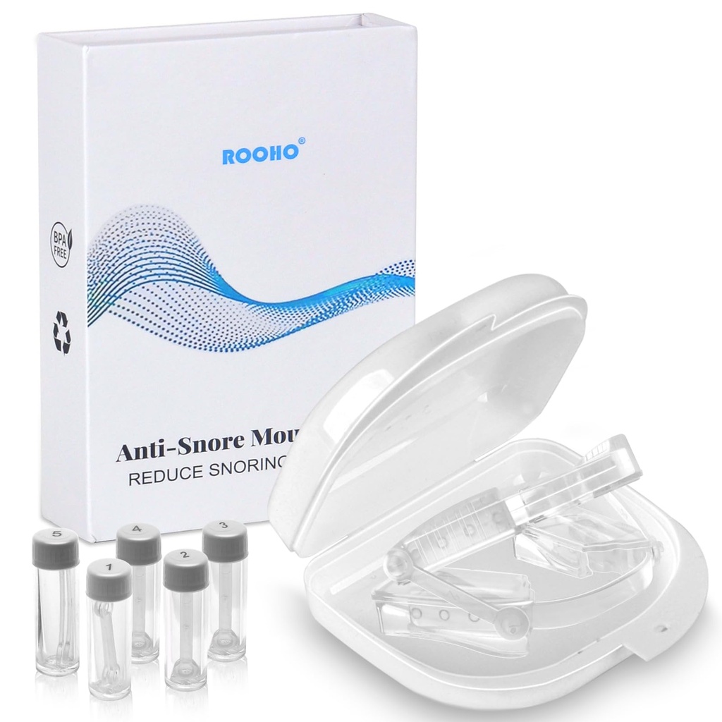 Anti-Snore Mouth Guard+, Anti Snoring Mouthpiece,Anti-Snoring Mouth Guard Device for Men ＆ Women, Comfortable and Adjustable Reducing Snore Devices