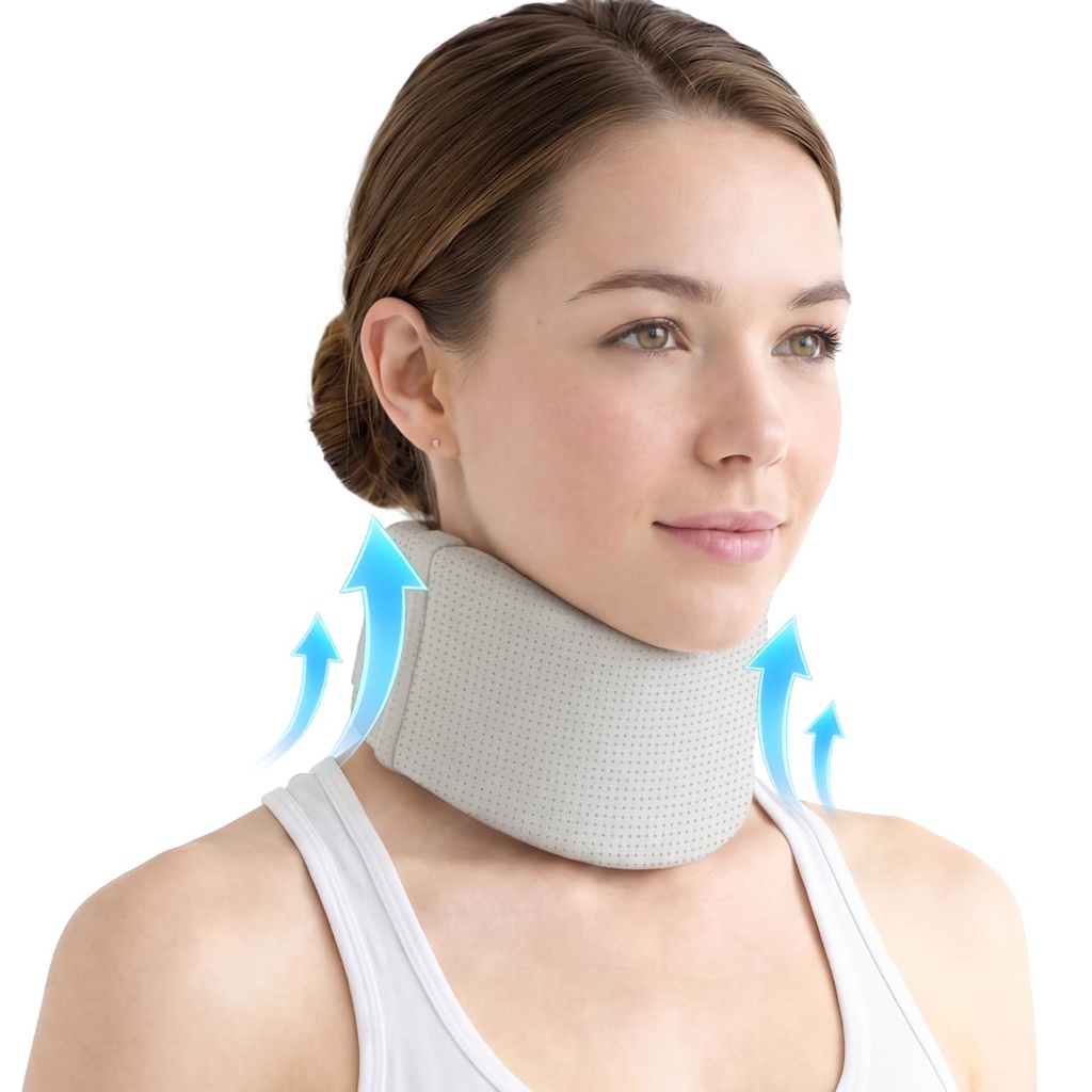 Ice Silk Neck Brace - Soft,Breathable Adjustable Cervical Collar for Pain Relief & Posture Correction - Anti-Snoring Support for Comfortable Sleep - Ideal for Office Workers Rest