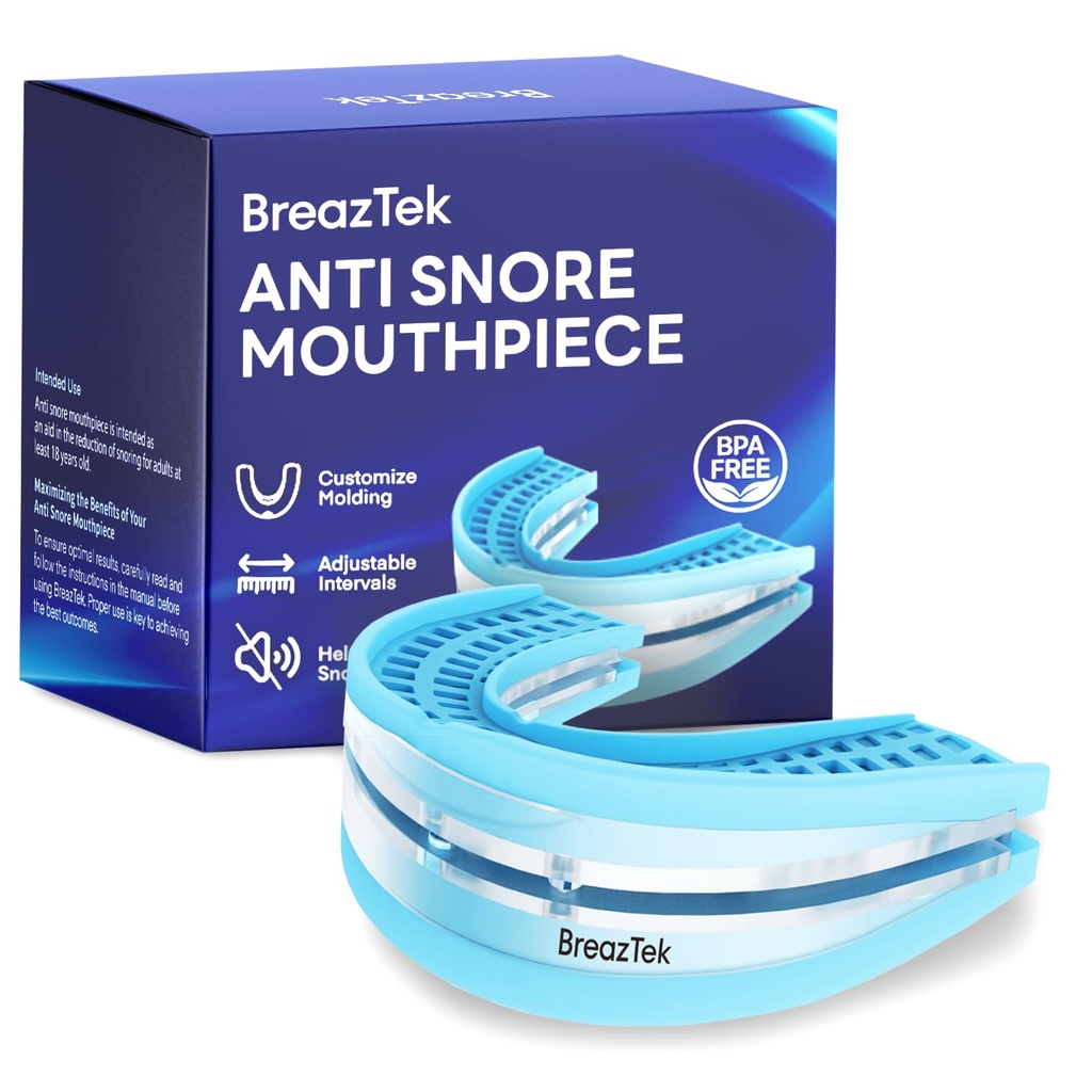 Anti Snore Mouthpiece: FDA-Cleared Snoring Aid - Adjustable Intraoral Device Designed to Help Reduce Snoring for Men and Women (Pack of 1)