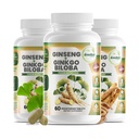 GreeNatr Ginko Biloba & Panax Ginseng Supplement - Red Ginseng Brain Supplement for Memory and Focus - Ginkgo Biloba Supplements for Good Vision, Immune System and Improved Blood Flow - 3 Bottles