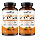 Nuvapure Turmeric with Black Pepper, Turmeric Curcuminoid Extract Supplement, Enhanced Absorption Formula, Daily Joint Wellness Support (2pcs)