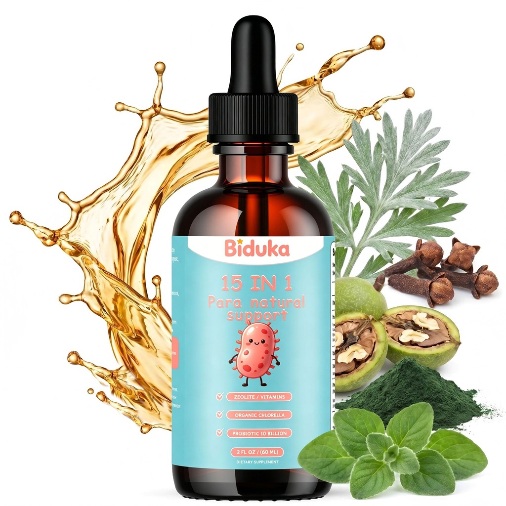 Parasite Cleanse for Humans & Kids, Daily Digestive & Immune Support Liquid Drops with Natural Herbal Blend with Vitamin C, Probiotics & Plant-Based Antioxidants, Alcohol-Free, 2 Fl Oz (30 Servings)