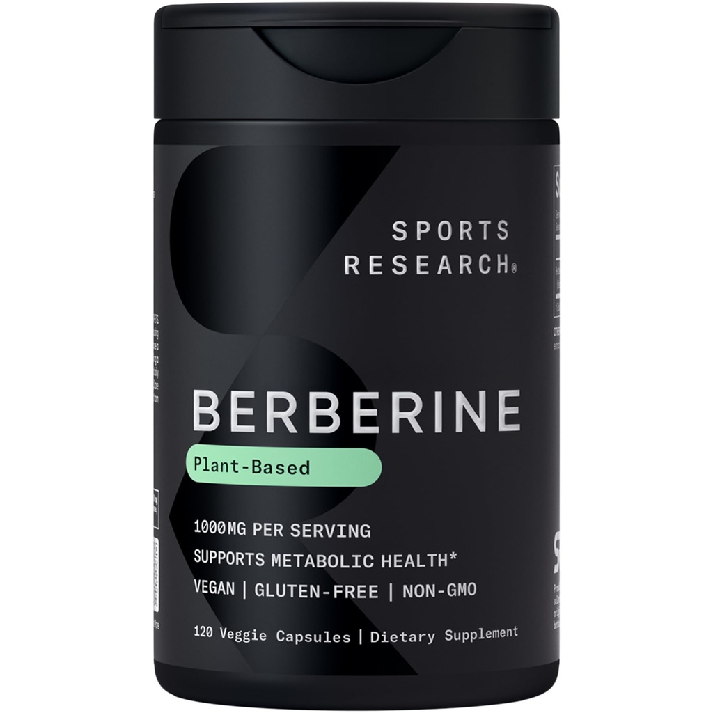 Sportonderzoek Berberine - Herbal Ayurvedic Metabolic Health Support - 500mg - 120 Capsules - Vegan Certified, Gluten-Free, Non-GMO