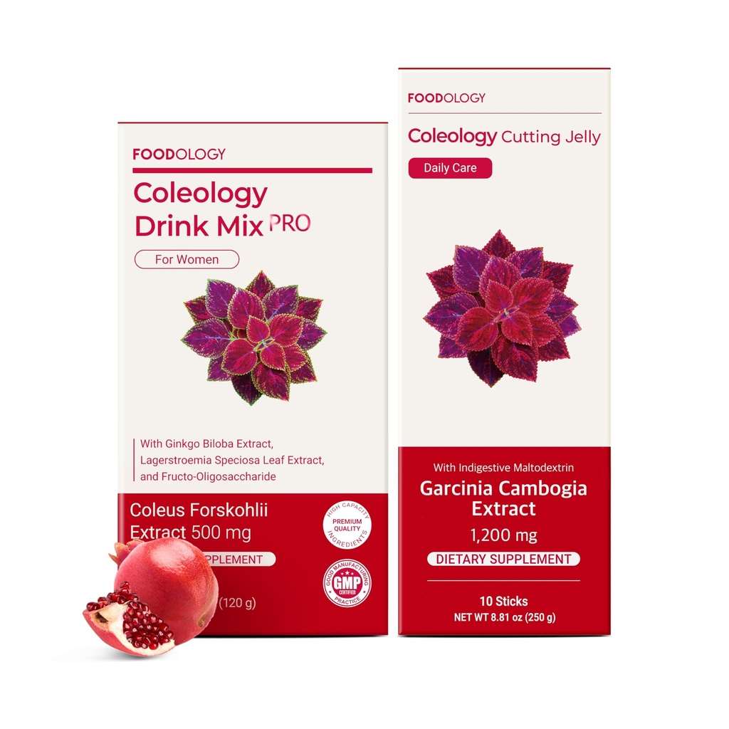 Coleology Fat Burner Starter Duo: Cutting Jelly + Drink Mix PRO | Prebiotic Fiber, Gut Health & Metabolism Support | Daily Pomegranate Stick Bundle for Weight Management | Korean Dietary Fiber Supplem