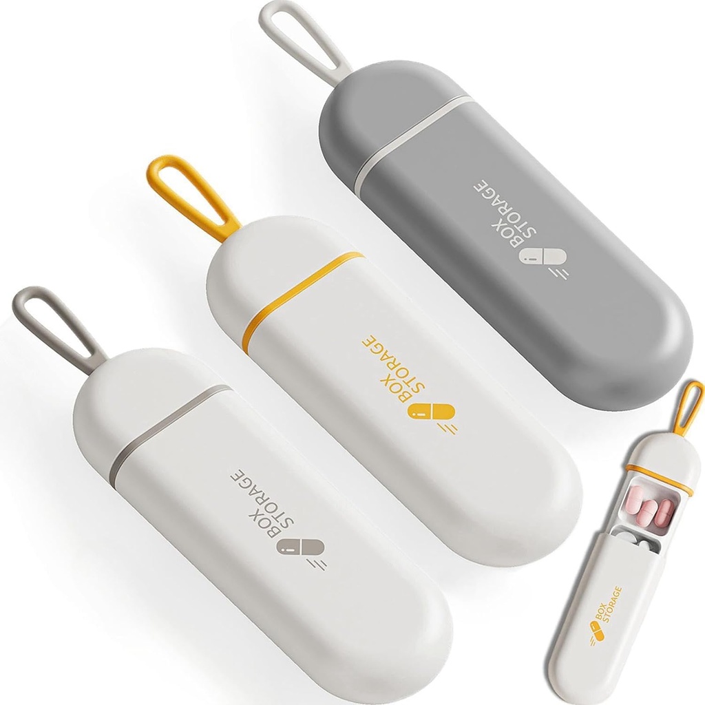 3 Packs Pillen Organisator 3 Compartiments Portable Pillen Case Travel Vocht Proof Pillen Box voor Tablets Vitaminen Cod Lever Olie Supplementen en Medicatie