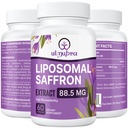 Liposomale Saffron Supplementen 88,5 mg, Maximale Absorptie, 100% Pure Saffron Extract Capsules voor Mood, Energie, Vision & Focus - 60 Vegan Capsules