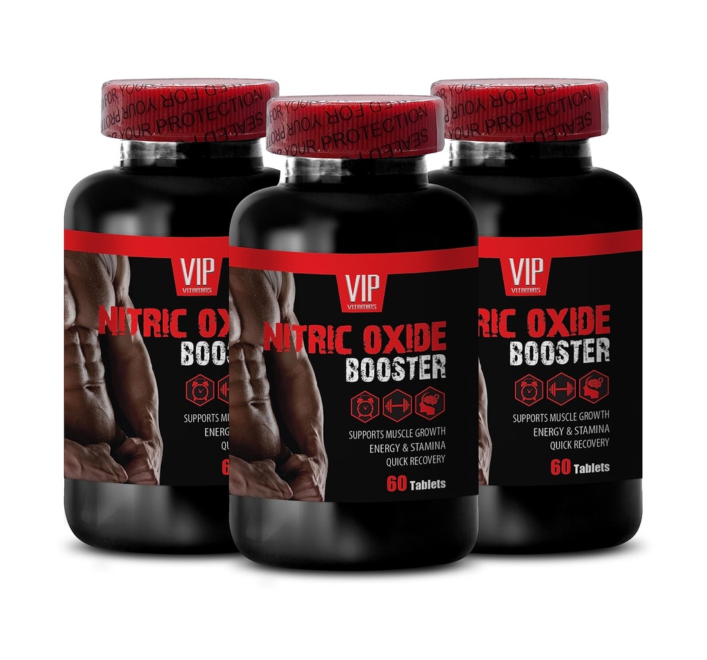 Pre Workout Nitric Oxide Efficiency - Nitric Oxide Unique Complex - OKG Nitric Oxide Activation, GKG Nitric Oxide Support, AKIC Nitric Oxide for Peak Performance and Endurance 3 Bottles 180 Tablets