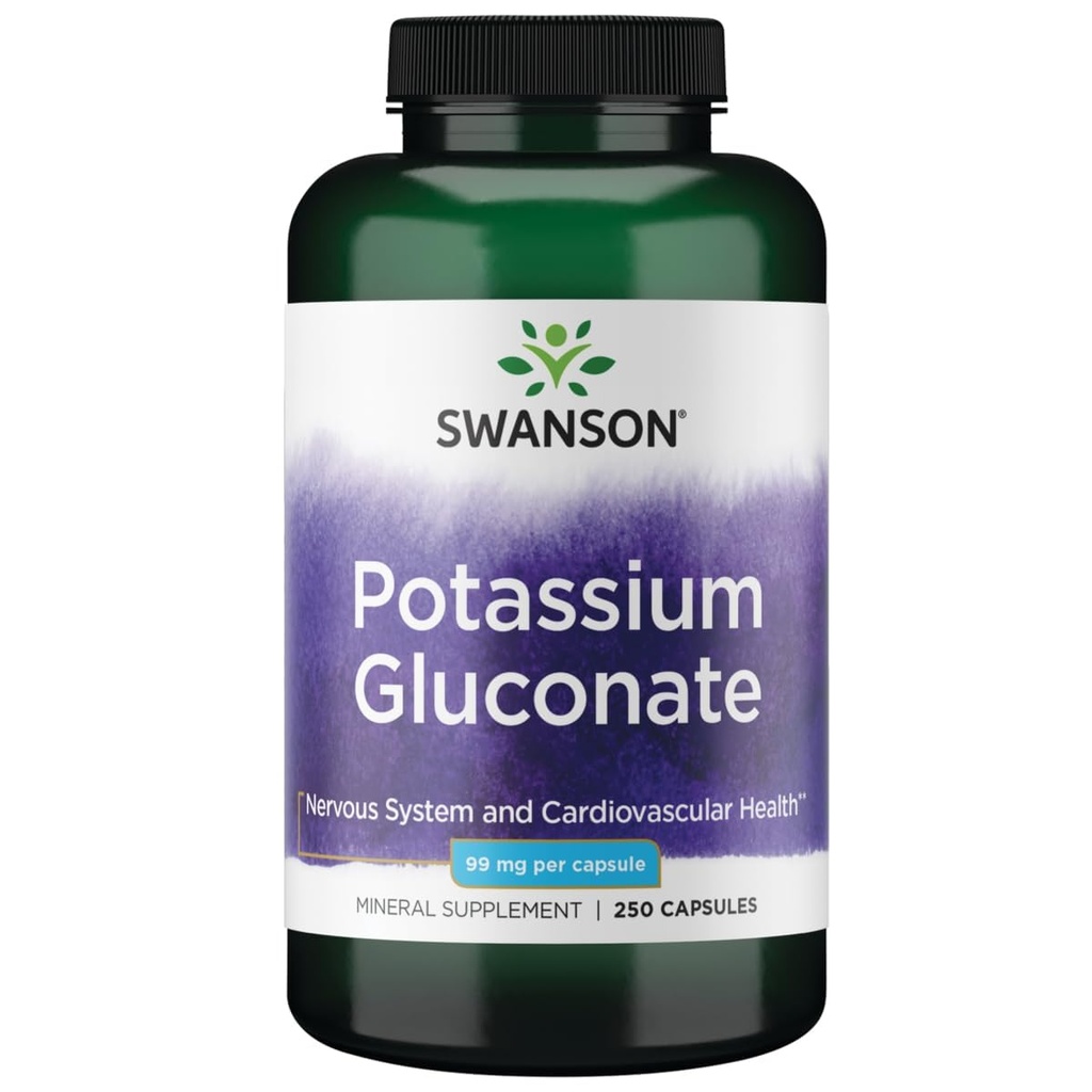 Swanson Kalium (Gluconaat) 99 Milligram 250 Capsules