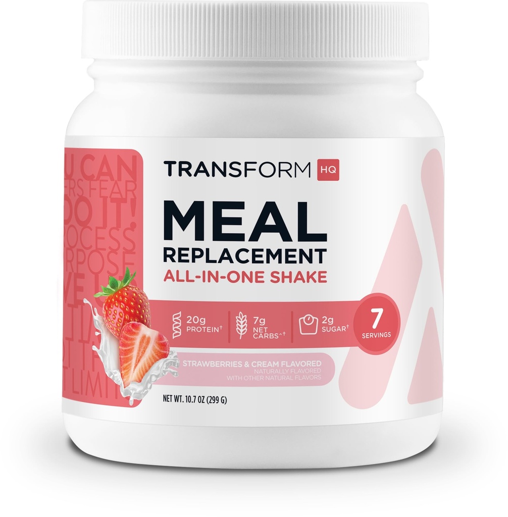 TransformHQ Maaltijdvervangende Shake Powder 7 Serves (Strawberry & Cream) - Glutenvrij, Non-GMO