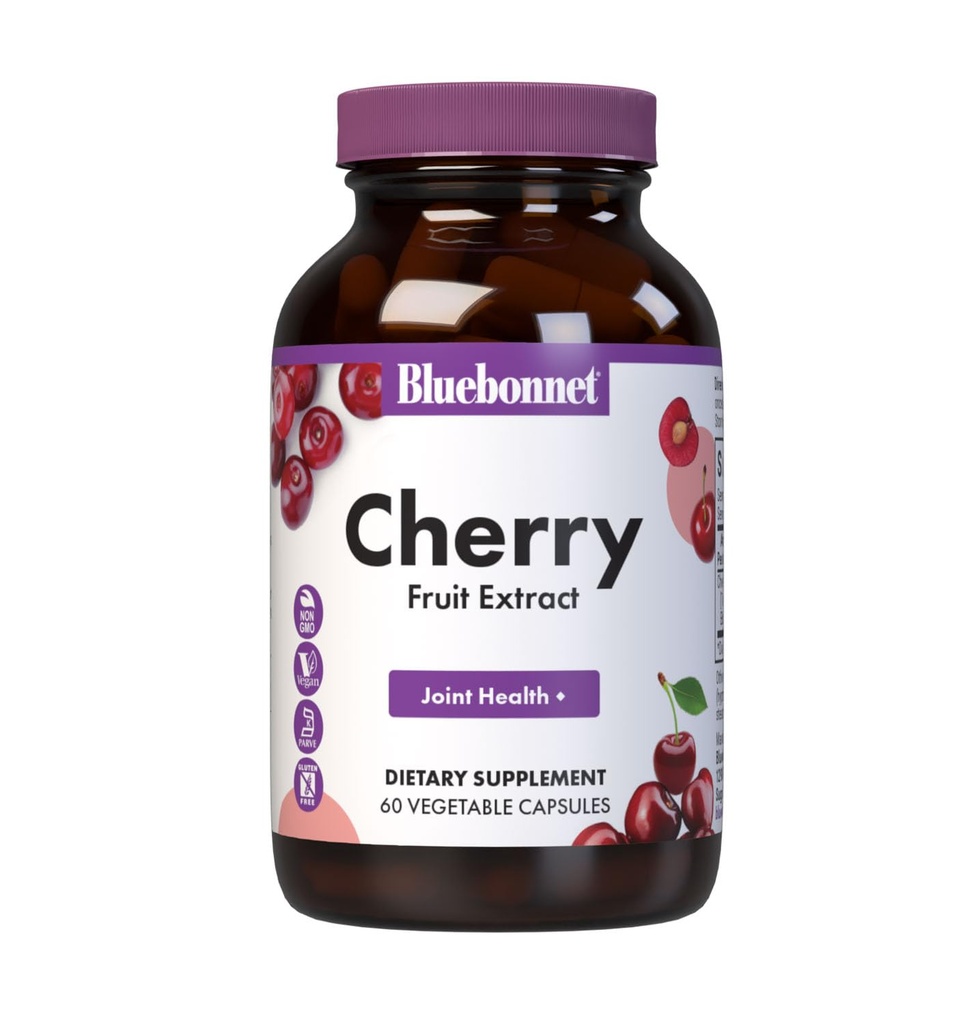 BlueBonnet Super Fruit Cherry Fruit Extract Supplement, 60 Count | Joint Health; Non-GMO, Vegan, Kosher, Gluten-Free, Soy-Free, Dairy-Free