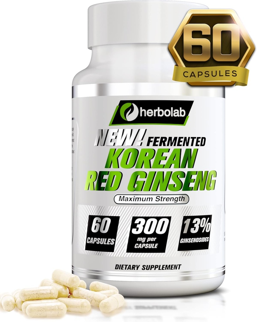 kruidolab Korean Red Ginseng Gefermenteerd 10:1 (13% ginsenosides) - Echte Panax Ginseng uit Korea 6 jaar Oude Wortels - Gepatenteerde Extract Technologie