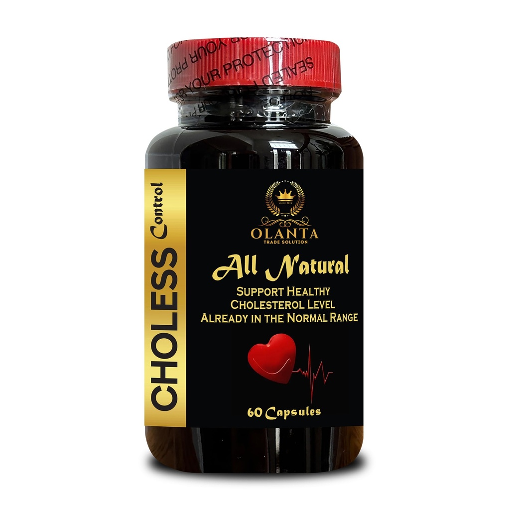 Natural Choless Control Complex Pro | Lipid Balance | Support Normal Cholesterol Levels w. Antioxidant Niacin | enrgy Booster - 1 Bottle 60 Capsules