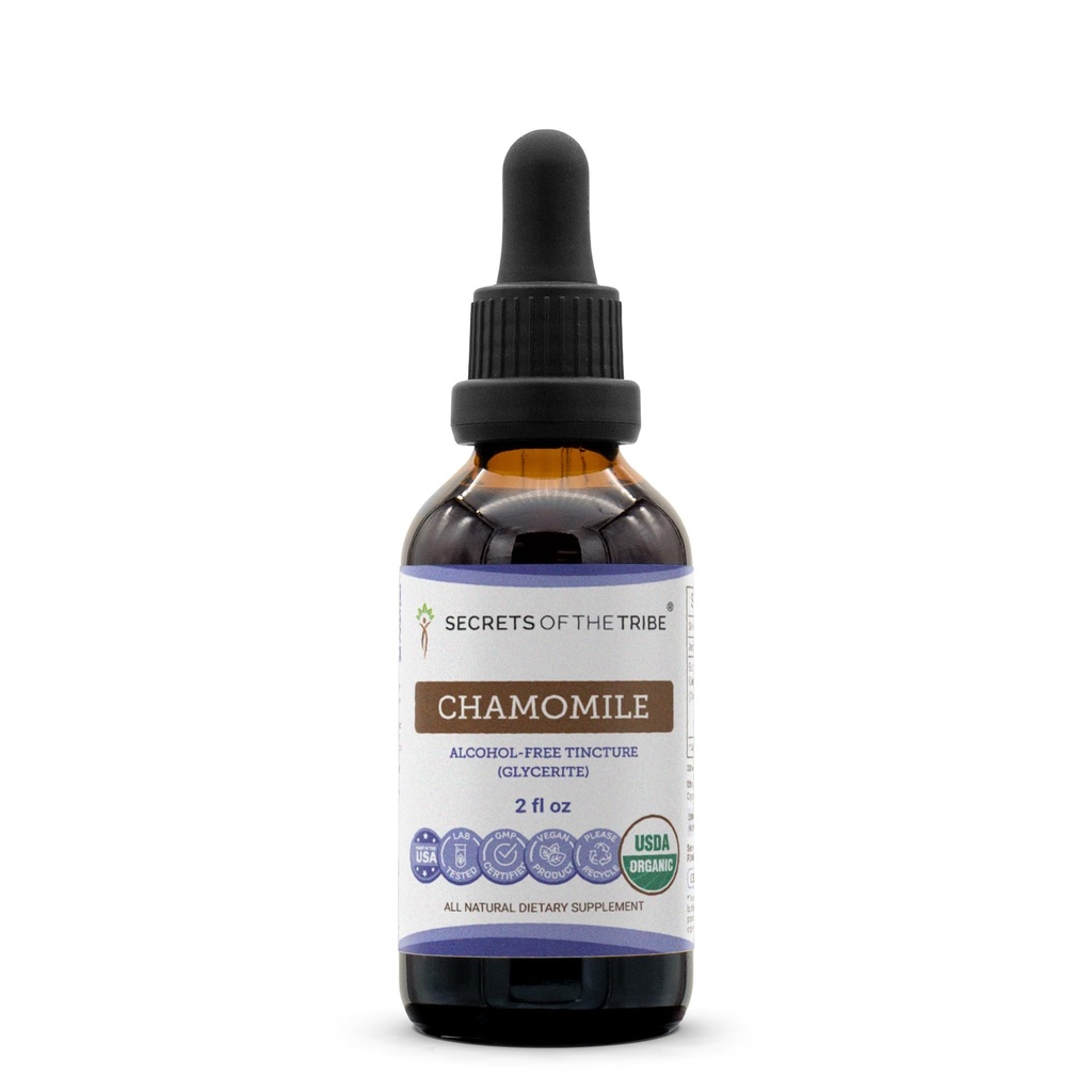 Chamomile USDA Organic | Alcohol-FREE Extract, High-Potency Herbal Drops, Digestion and Calming | Made from 100% Certified Organic Chamomile (Matricaria Recutita) Dried Flower 2 oz