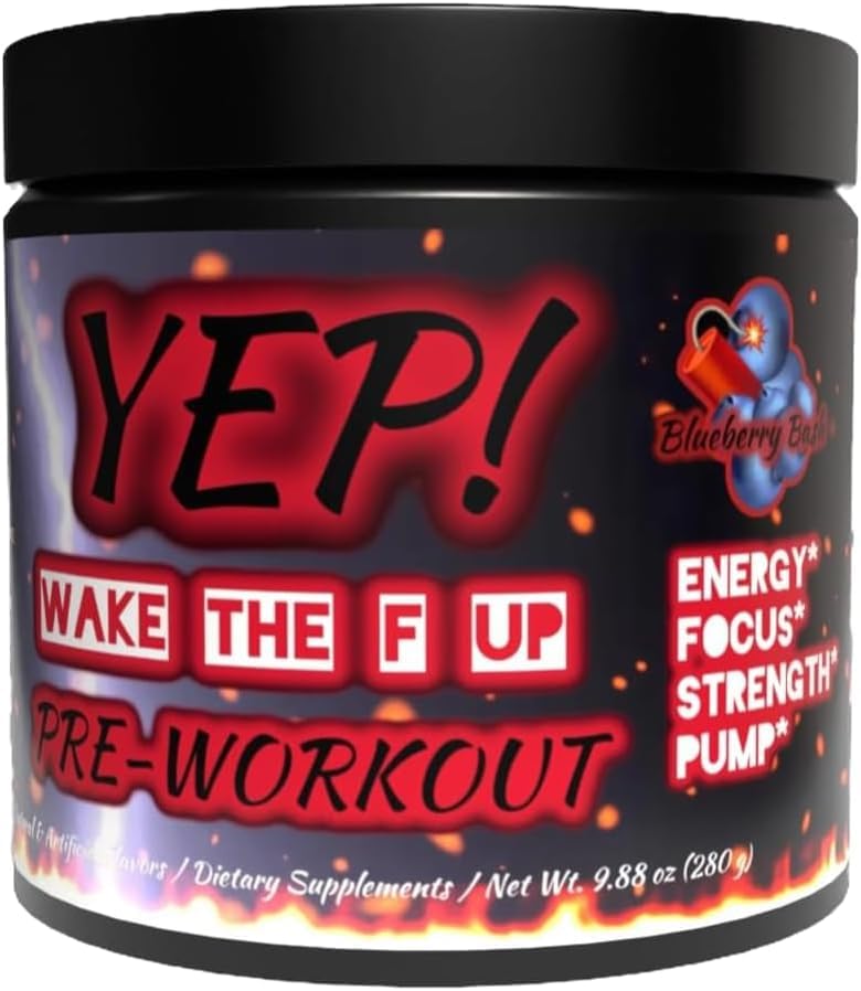 YEP Wake The Faith Up Advanced Pre Workout - Not Your Basic Preworkout with Bonus Ingredients - Customizable Dosing for Your Desired Intensity - Up to 40 Servings (Blueberry Bash)