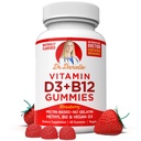 Vitamin D3, B12 Gummies by Dr. Danielle, Vegan Daily Supplement for Adults & Kids, Non-GMO, Vitamin D3 1000 IU & 250 mcg Vitamin B12, 2 Month Supply (60 Gummies)