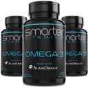 (3 Pack) Slimmere Omega 3 Visolie, Bessensmaak, Burpless, Smaakloos, 2000mg, DHA EPA Triple Strength Brain, Gemaakt met AlaskOmega®