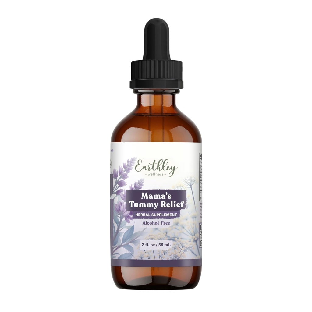 Earthley Mama’s Tummy Relief, Natural Morning Sickness & Nausea Support, Gentle Herbal Digestive Aid for Pregnancy & Upset Stomachs, Organic & Alcohol-Free (2oz)