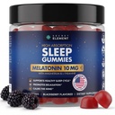 Secret Element Sleep Gummies – Nighttime Relaxation & Sleep Cycle Support with Melatonin 10 mg, Magnesium & L-Theanine – Vegan, Sugar Free, Non-GMO – 120 Gummies – BlackBerry
