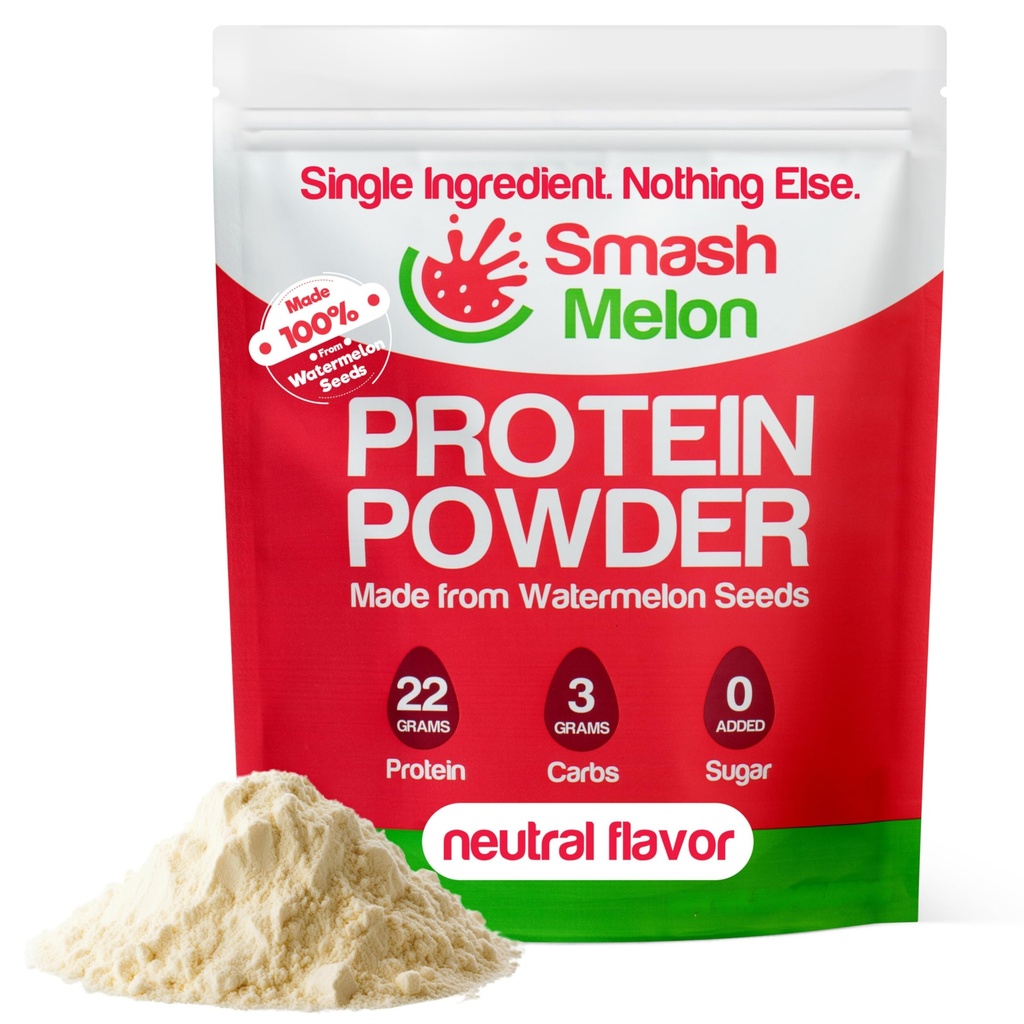 Watermelon Seed Protein Powder Single Serving Pack – Single Ingredient and Unflavored, Cold-Pressed, 22g of Plant-Based Protein per Serving - Shake or Bake with it