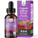 Organic Saffron Extract Drops for Sleep and Mood Support - Helps with Focus & Mental Clarity - Delicious Berry Flavor - Saffron Supplement - 88.5 mg Per Serving - Non GMO - 2 Fl Oz - 85 Servings