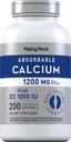 Piping Rock Calcium 1200 mg with Vitamin D3 | 200 Softgels | 1,000 IU Vitamin D3 | Absorbable Calcium Supplement | Non-GMO & Gluten Free