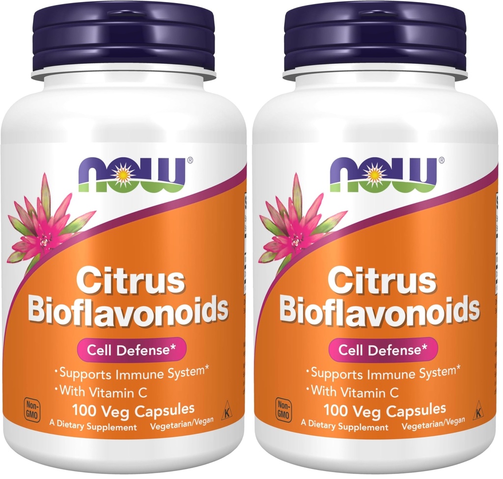 Now Supplements, Citrus Bioflavonoids 700mg, Supports Immune System*, Cell Defense*, 100 Capsules (Pack of 2)