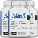 Addrell Energie Stimulerende Pillen- Studie Supplement Alternatieve Pillen, Natuurlijke Nootropische Supplementen & Cognitive Enhancer Vervangen om geestelijke helderheid voor vrouwen & Mannen- 180 Capsules te verhogen