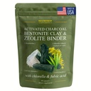 Zeolite Binder for Cleanse & Detox Protocols with Activated Charcoal, Bentonite Clay, Chlorella & Fulvic Acid. Advanced Full Spectrum Binder | 90 Capsules | Made in The USA