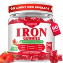 90 Count | Iron Supplement for Women, Men & Kids, Iron Gummies for Iron Deficiency & Anemia with Vitamin C B6 B12,Folate-Iron Supplement Support Bl♡♡d Oxygen & Energy Boost, Vegan,Non-GMO &Gluten Free