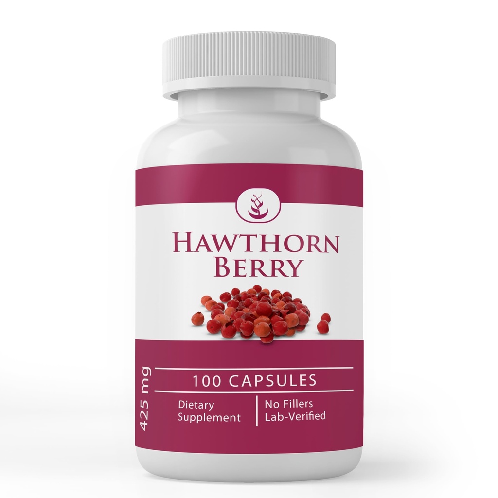PURE ORIGINEEL INGREDIËNTEN Hawthorn Berry, (100 capsules) Altijd zuiver, Geen additieven of fillers, Lab geverifieerd