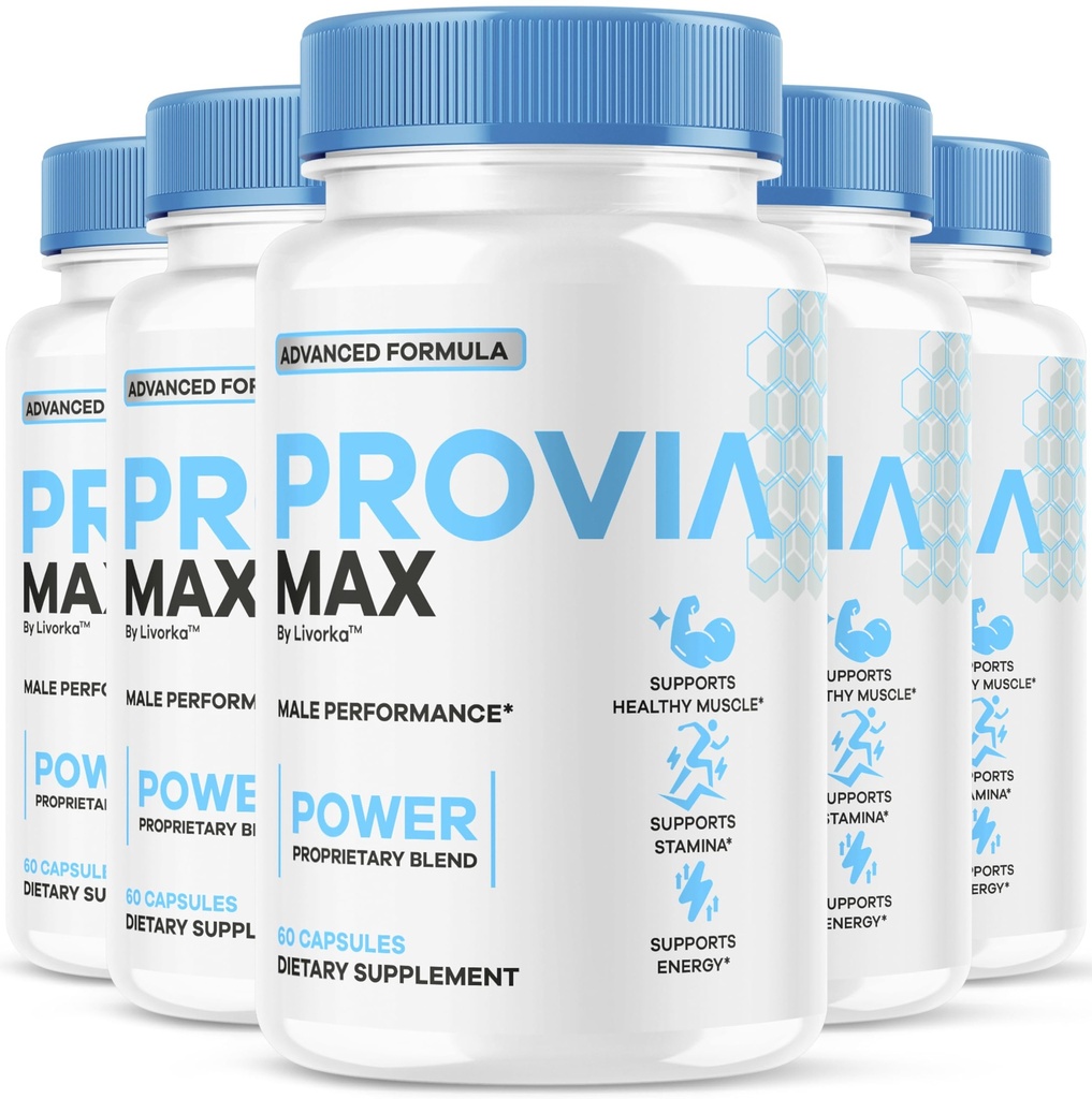 (5 Pack) Provia Max Pills for Men - Official Provia Max Supplement Support Capsules - Maximum Strength, All Natural Premium Advanced Formula for Overall Health & Wellness, 300 Capsules for 5 Months