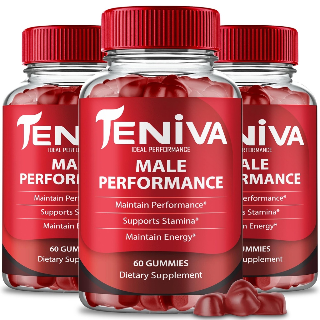 Teniva Gummies, Official Teniva Gummies for Men - Maximum Strength Performance, All Natural Support Overall Health & Wellness, Teni Va Advanced Support Gummy Reviews (3 Pack)
