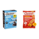 Quest Nutrition Mini Cookies & Cream Protein Bars, High Protein, Low Carb, Keto Friendly, 14 Count & Cheese Crackers, Cheddar Blast, High Protein, Low Carb