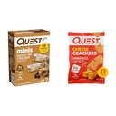 Quest Nutrition Mini Chocolate Chip Cookie Dough Protein Bars, High Protein, Low Carb & Cheese Crackers, Cheddar Blast, High Protein, Low Carb, Made with Real Cheese