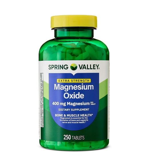Spring Valley Magnesium Dietary Supplement Tablets for Bone and Muscle Health, 400 mg, 250 Count