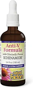 Natuurlijke Factoren, Anti-V Liquid Formula, Echinacea Supplement voor Immune en Wellness Support, Biologische, Niet-GMO, 3.4 oz (100 porties)