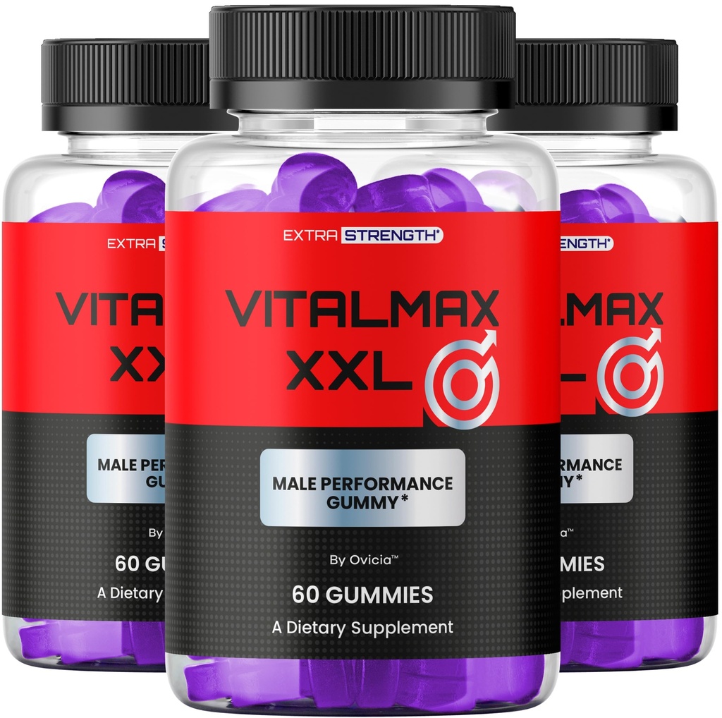 (3 Pack) VitalMax XXL Gummies - Official Vital Max XXL Gummy with All Natural Ingredients, Advanced VitalMaxXXL Maximum Strength Formula for Wellness & Overall Health Support, 180 Gummies for 3 Months