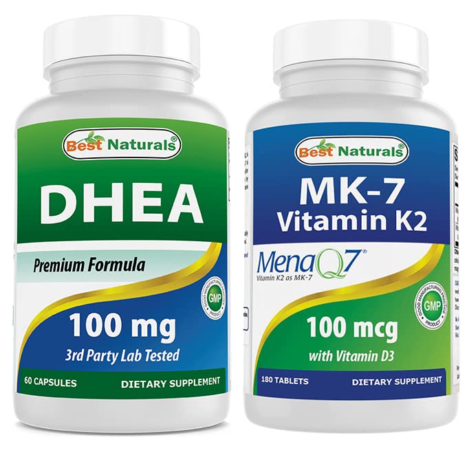 Best Naturals DHEA 100mg & Vitamin K2 (MK7) with D3