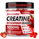 Creatine Monohydrate Gummies 5000mg Sugar Free 120 Strawberry | Pre-Workout for Men & Women, Supports Strength, Muscle Recovery & Energy, with BCAA, L-Carnitine, Taurine & B12