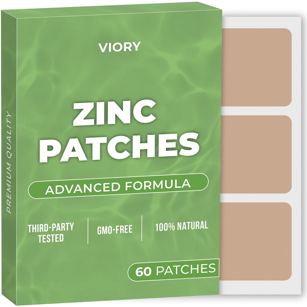 Zink Patches (verpakking van 60) - 100% natuurlijke patch voor vrouwen en mannen - met Biotine - Immune & Body Support - verbeterde formule