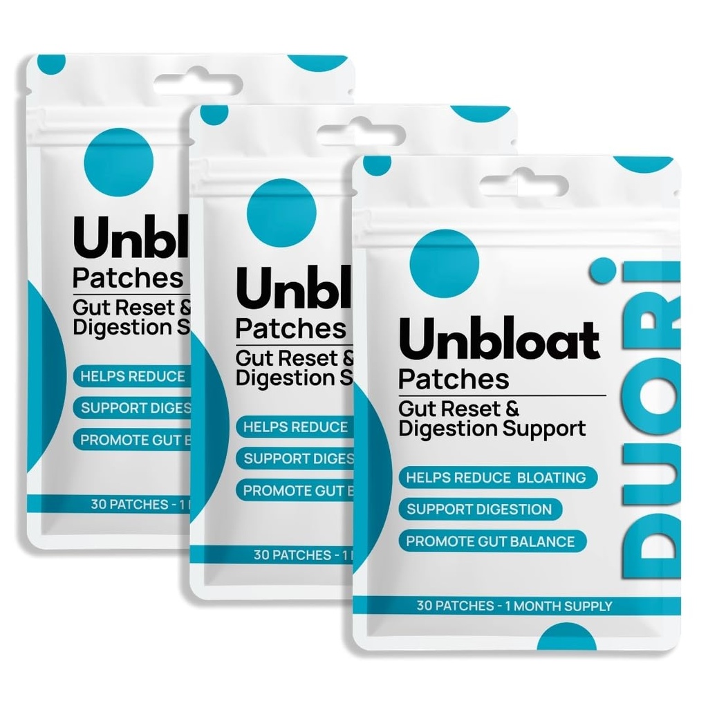 Digestion Patch - Gut Support - Bloat Relief - Ginger Root Extract + Turmeric Extract + Fennel Seed + Dandelion Root + Artichoke Leaf Extract - Vegan & Natural - 30 Patches (3 Pack (90 Patches))