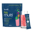 Root'd Multivitamin Powder for Men - 24 Vitamins & Minerals with 3X Electrolytes, 9 Organic Superfoods, Probiotics & Enzymes, Sugar-Free Multivitamin & Hydration | 30 Vitamin Drink Mix Packets